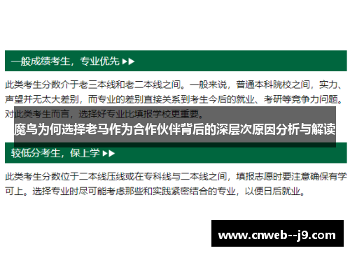 魔鸟为何选择老马作为合作伙伴背后的深层次原因分析与解读